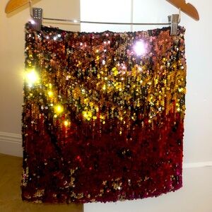 Multi colored sequin mini skirt
